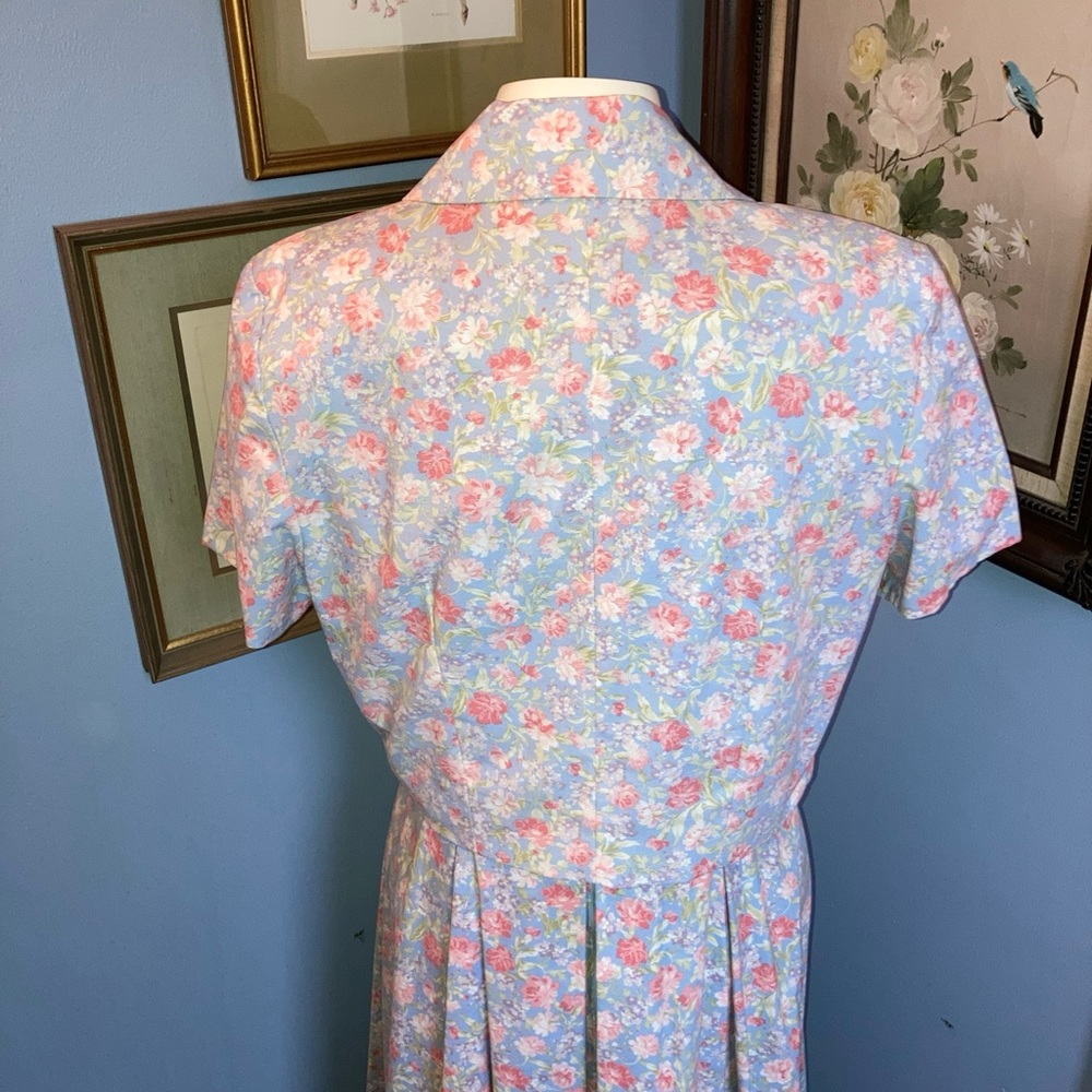 Vintage 1996 Laura Ashley Tea dress + bolero Floral Periwinkle blue sz 10 usa - Picture 4 of 15